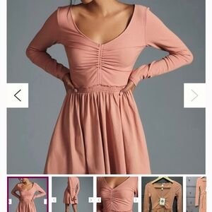 Anthropologie Pink Long Sleeve Dress